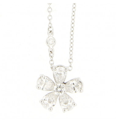 Girocollo Massimo Raiteri Fiore Oro bianco e Brillanti 0117129