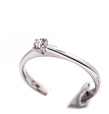 Anello Crivelli Solitario Oro Bianco 18kt Brillante 37313324-AE573