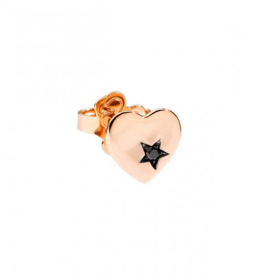 Orecchino cuore br neri
