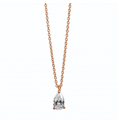 Collana Marco Gerbella con Diamante a Goccia Oro Rosa 18 kt GO-CL-31-1-XR