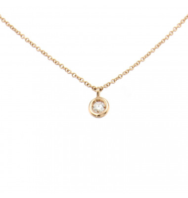 Collana Marco Gerbella Punto Luce con Diamante Oro Rosa 18kt TF-CL-31-1R