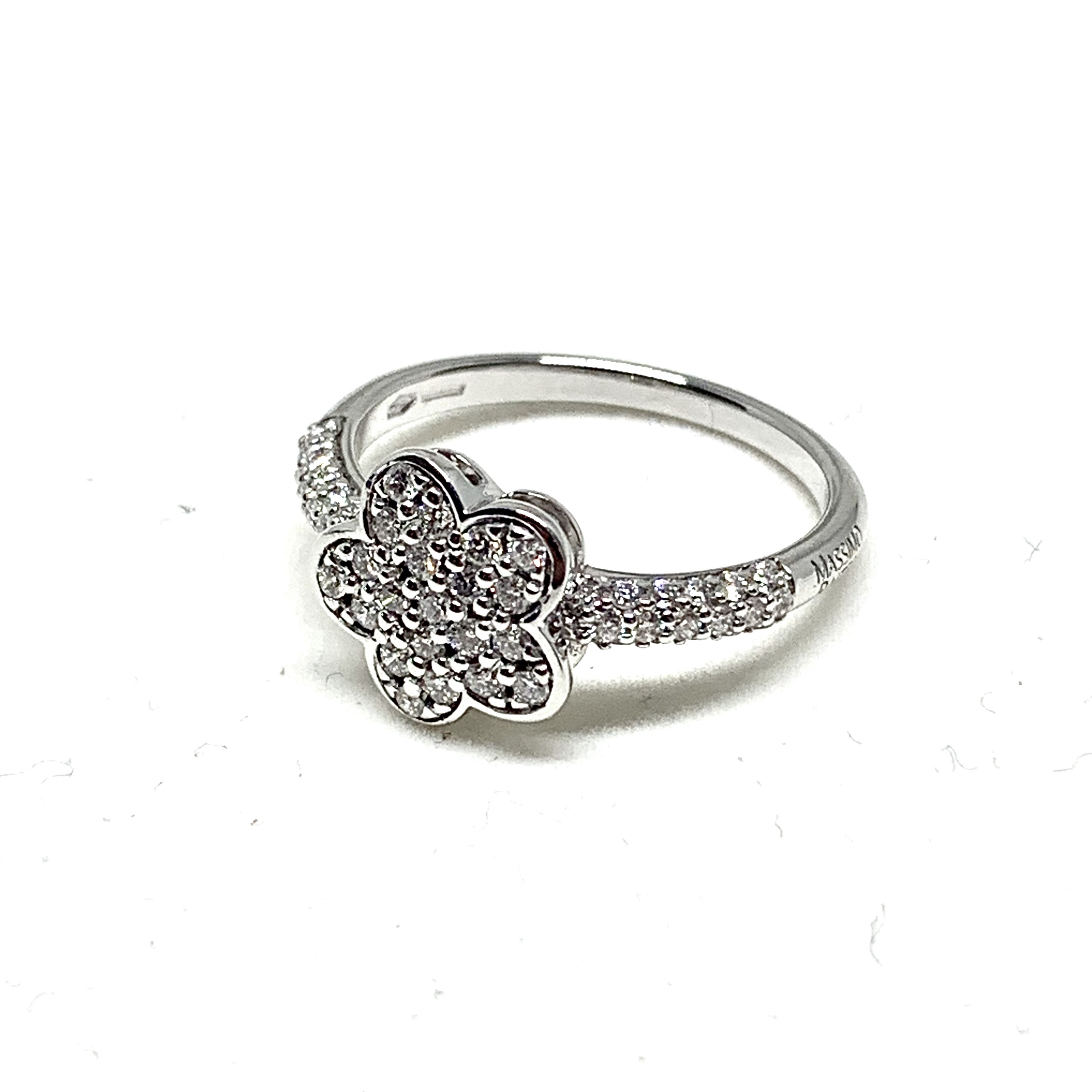 Anello Massimo Raiteri Fiore Oro Bianco e Brillanti 0118544