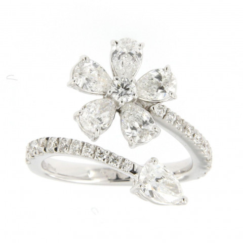 Anello Massimo Raiteri Fiore Oro Bianco e Brillanti  0116800