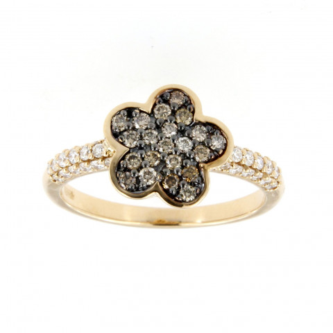 Anello Massimo Raiteri Fiore Oro Rosa e Brillanti 0118510