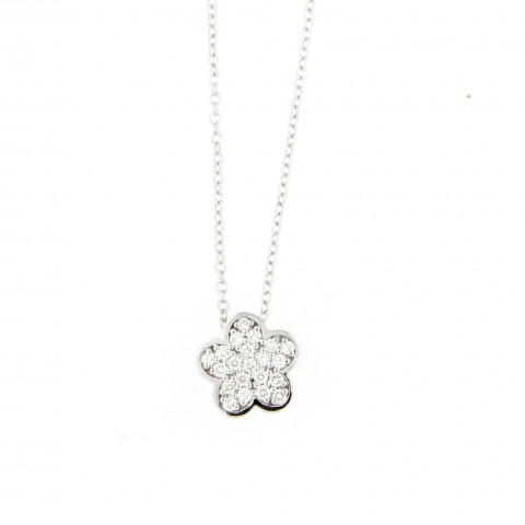 Collana Massimo Raiteri Fiore Oro Bianco e Brillanti 0118527