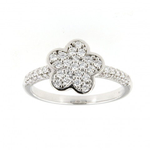 Anello Massimo Raiteri Fiore Oro Bianco e Brillanti  0118544