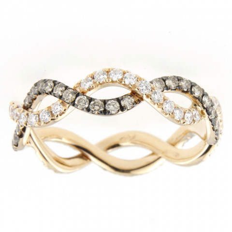 Anello Massimo Raiteri Oro Rosa, Brillanti Brown e Bianchi 0119225