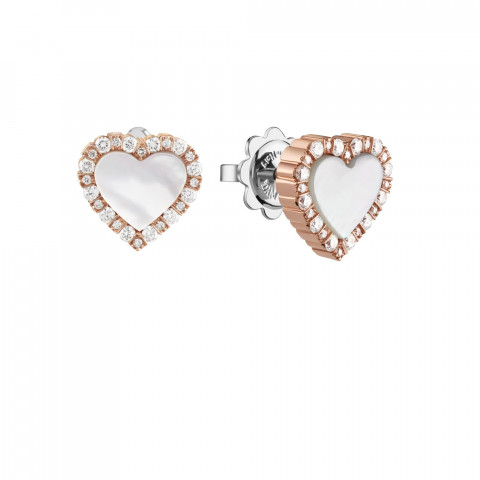 Belle Époque Orecchini Cuore in oro rosa con madreperla e diamanti