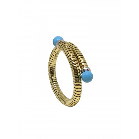 CIACCI Bracciale Tubogas in oro giallo 18KT e Turchese