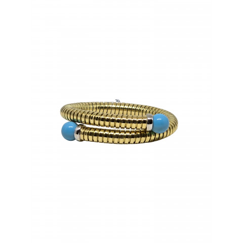 CIACCI Bracciale Tubogas in oro giallo 18KT e Turchese