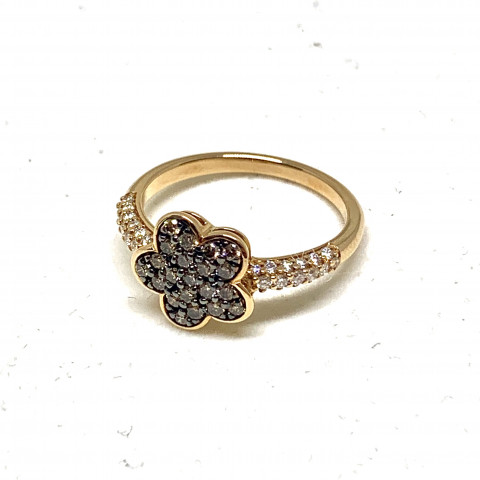 Anello Massimo Raiteri Fiore Oro Rosa e Brillanti 0118510