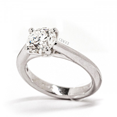 Anello Crivelli Solitario Brillante 1,59 ct oro bianco 18kt