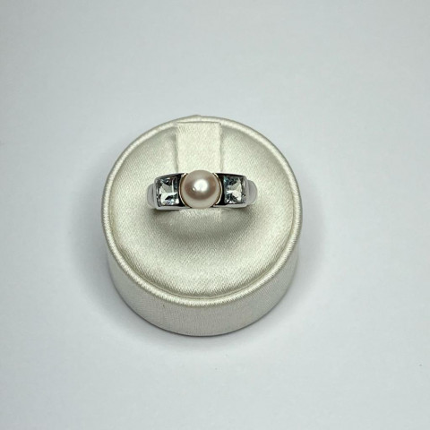 Anello Nimei Perla e Acquamarina