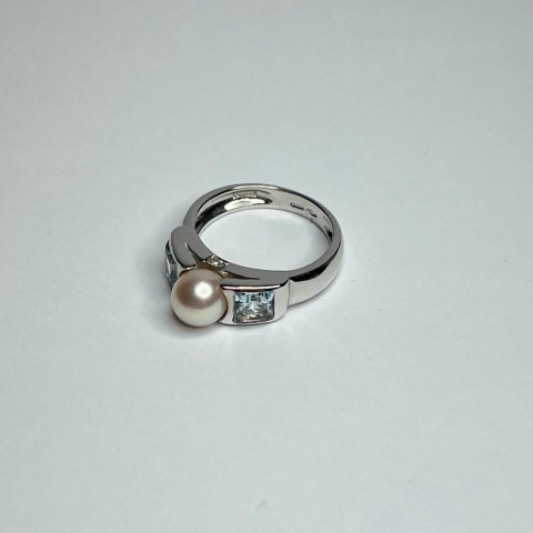Anello Nimei Perla e Acquamarina