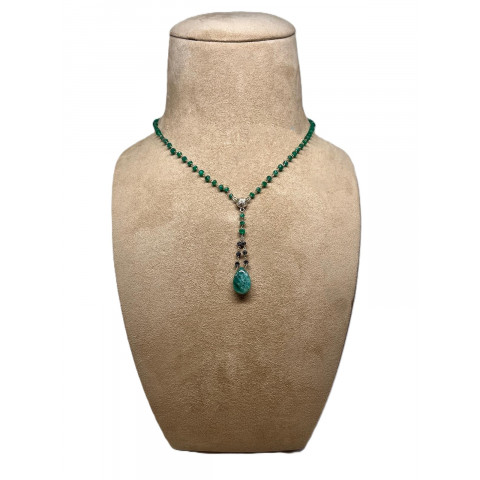 Santo Spirito Collana Oro Smeraldi Diamanti Neri
