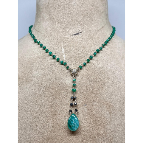 Santo Spirito Collana Oro Smeraldi Diamanti Neri