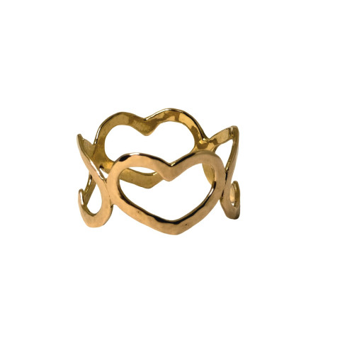 Anello Marco Gerbella Cuori Uguali a Giro Oro Rosa CF-AG-41-XR