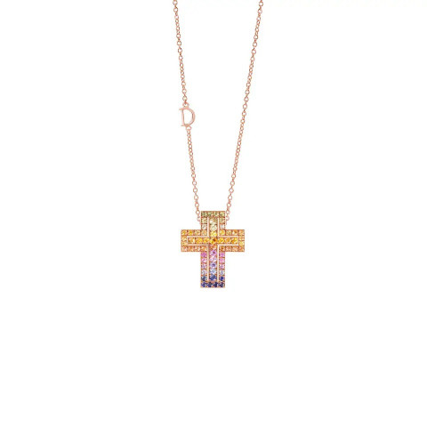 Belle Époque Collana in oro rosa con zaffiri multicolore 20084310