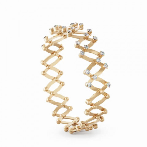 BREVETTO Bracciale "Half" Multisize in Oro Rosa con Diamanti