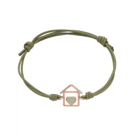 Bracciale Marco Gerbella Cordino Casa con Cuore Smaltato Verde