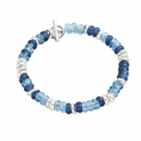 Bracciale Rondelle Argento & Plastica Riciclata