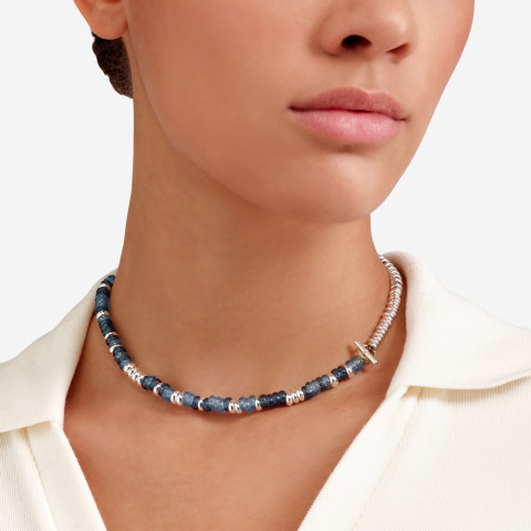 Bracciale Rondelle Argento & Plastica Riciclata