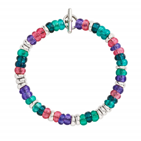 Bracciale Rondelle Argento & Plastica Riciclata