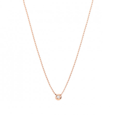 Collana Bollicine Oro Rosa & Diamante Bianco