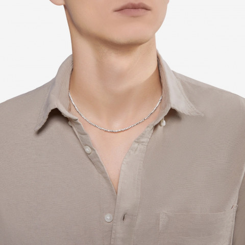 Collana Dodo Mini Granelli Argento