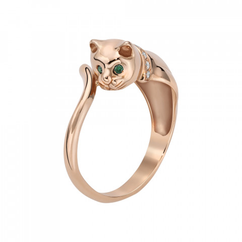 Anello Marco Gerbella Gatto Oro Rosa 18 Kt GA-AN-11-1R
