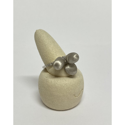 Anello Nanis "Trasformista" Oro Bianco Satinato e Brillanti