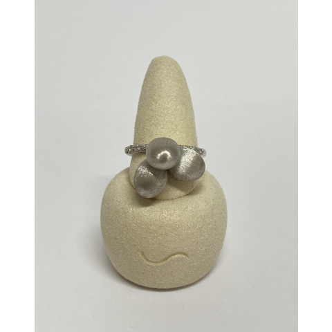 Anello Nanis "Trasformista" Oro Bianco Satinato e Brillanti
