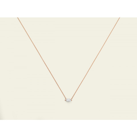 Collana Marco Gerbella con Diamante Navette Oro Rosa 18 kt NAV-CL-21-1R