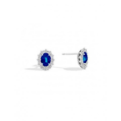 Recarlo Anniversary Gems Orecchini Oro Bianco, Diamanti e Zaffiro