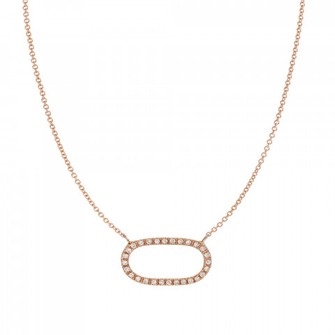Collana Marco Gerbella Ovale Oro Rosa con Diamanti OV-CL-21-1R