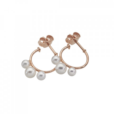 Orecchini Marco Gerbella Cerchietti Con perle Oro Rosa 18 kt PE-OA-21-XR