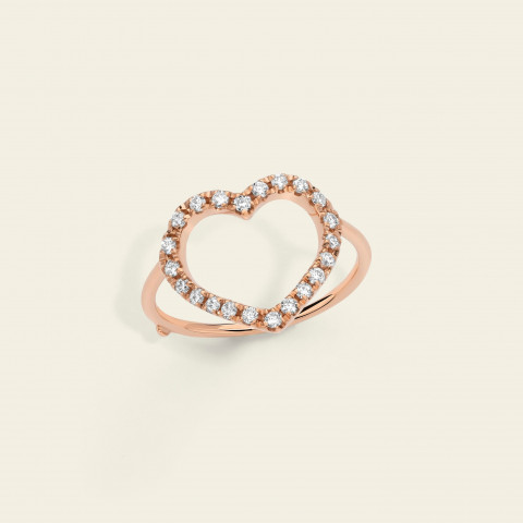 Anello Marco Gerbella Cuore Filo Diamanti Oro Rosa 18Kt PF-AN-21-DR