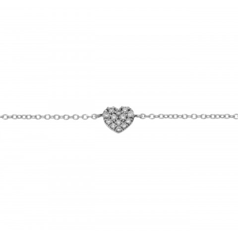 Bracciale Marco Gerbella Cuore Oro Bianco 18kt e Brillanti PL-BR-12-1B