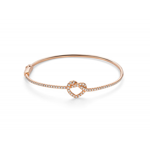 Bracciale Rigido Marco Gerbella Cuore Nodo con Diamanti in Oro Rosa 18kt PN-BR-10-1R