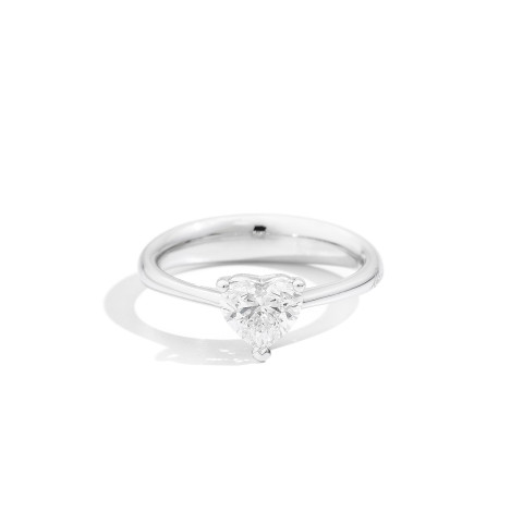 Recarlo Anniversary Love Anello  Oro Bianco e Diamante Taglio Cuore 