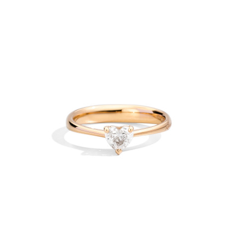 Recarlo Anniversary Love Anello Oro Giallo e Diamante Taglio Cuore