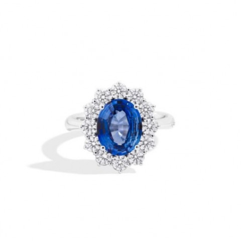 Recarlo Anniversary Gems Anello Oro Bianco, Diamanti e Zaffiro