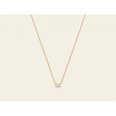 Collana Marco Gerbella con Diamante Taglio Smeraldo Oro Rosa 18 kt RE-CL-31-1R
