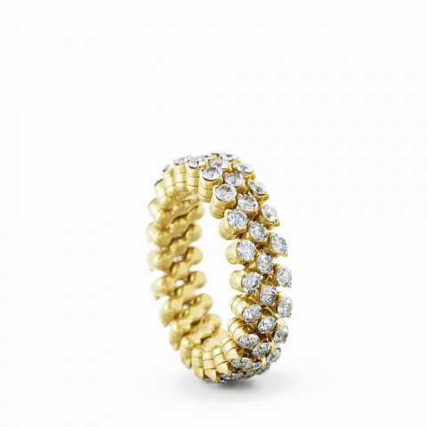 BREVETTO Anello Multisize in Oro Giallo con Diamanti