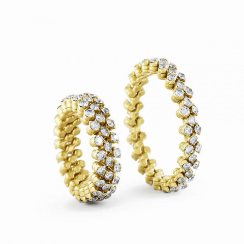 BREVETTO Anello Multisize in Oro Giallo con Diamanti