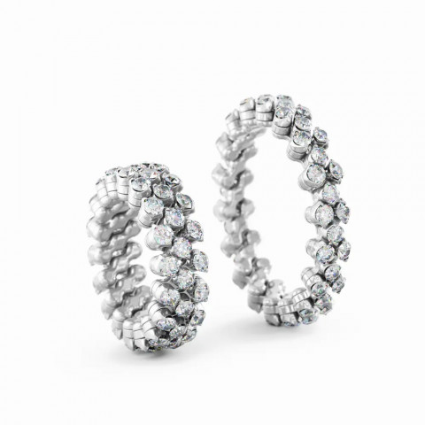 BREVETTO Anello "Full" Multisize in Oro Bianco con Diamanti