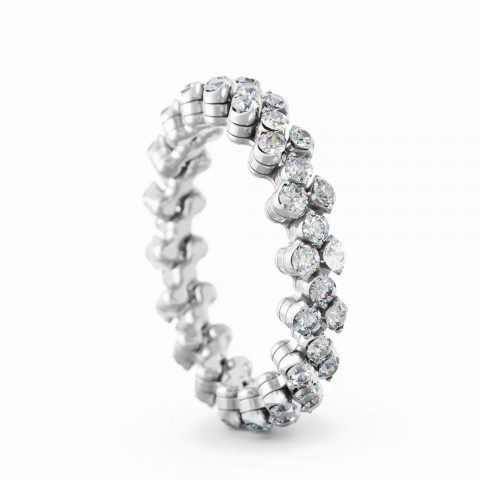 BREVETTO Anello "Full" Multisize in Oro Bianco con Diamanti