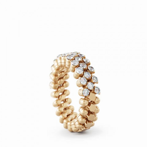 BREVETTO Anello "Middle" Multisize in Oro Rosa con Diamanti
