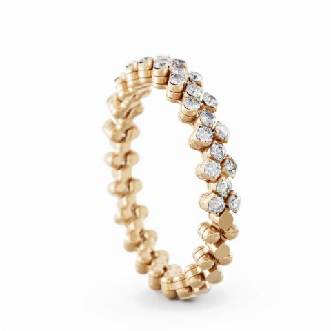 BREVETTO Anello "Middle" Multisize in Oro Rosa con Diamanti