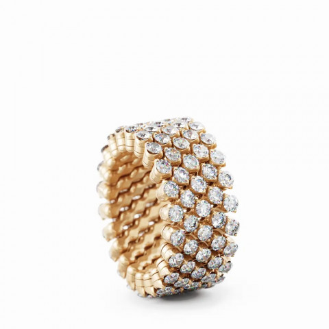 BREVETTO Anello "Full" Multisize in Oro Rosa con Diamanti